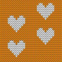 Orange background and white knitted pattern. knitted vector pattern. Seamless gradient pattern for clothing, wrapping paper, backdrop, background, gift card.