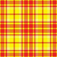 Plaid seamless pattern in orange. Check fabric texture. Vector textile print.