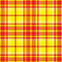 Plaid seamless pattern in orange. Check fabric texture. Vector textile print.