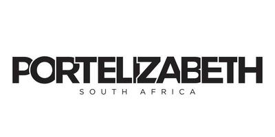 Puerto elizabeth en el sur África emblema. el diseño caracteristicas un geométrico estilo, vector ilustración con negrita tipografía en un moderno fuente. el gráfico eslogan letras.