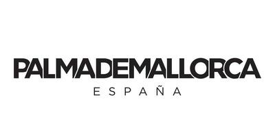 palma Delaware mallorca en el España emblema. el diseño caracteristicas un geométrico estilo, vector ilustración con negrita tipografía en un moderno fuente. el gráfico eslogan letras.