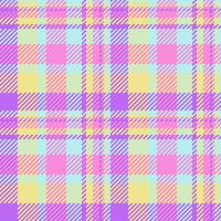 Check pattern texture of textile vector seamless with a background plaid tartan fabric.