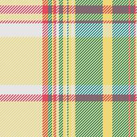 Fabric texture seamless of textile plaid tartan with a check pattern background vector. vector