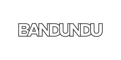 Bandundu in the Congo emblem. The design features a geometric style, vector illustration with bold typography in a modern font. The graphic slogan lettering.