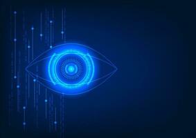 Iris scanning technology with technology elements and numerical code Media technology security system that uses eye verification to enter the data system vector