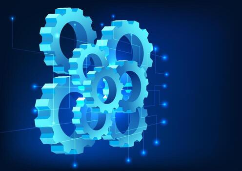 Cog technology The arranged gear teeth are connected to a technological circuit. It represents the development of technology. that allows people to access information well-being vector
