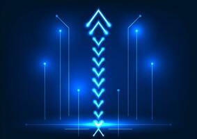 Technology background of upward and downward arrows with circuit lines. Technology vector illustration Use as wallpaper, poster pictures
