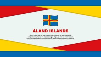 Aland Islands Flag Abstract Background Design Template. Aland Islands Independence Day Banner Cartoon Vector Illustration. Aland Islands Vector