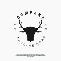 stag head logo design template vector