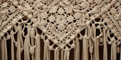Generative AI, Close-up of hand made macrame texture photo