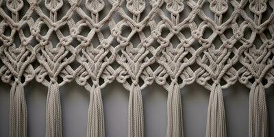 Generative AI, Close-up of hand made macrame texture photo