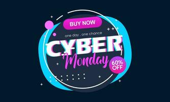 Gradient Cyber Monday Sale Banner Isolated on Dark Background vector