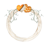 Fall wreath with orange elements. png