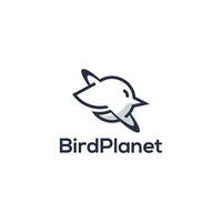 Minimal and unique Iconic Planet Bird Logo Design vector