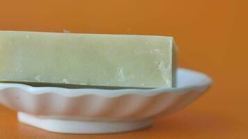 natural soap bar on table video
