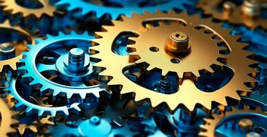 Mechanism, gears and cogs at work. Industrial equipment - AI generated image photo