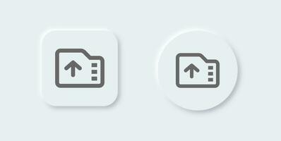 Export line icon in neomorphic design style. Import file signs vector illustration.