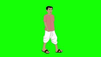 Indien dessin animé personnage marche-cycle animation vidéo video