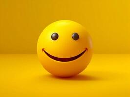 Yellow smiley emoji with isolated background generative ai photo