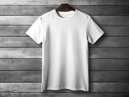 male t-shirt mockup, oversized white t-shirt generative ai photo