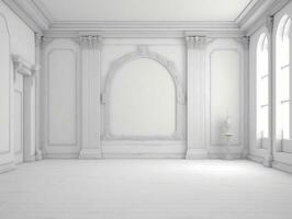 Blank wall interior generative ai photo