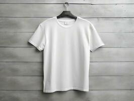 hembra camiseta Bosquejo, de gran tamaño blanco camiseta generativo ai foto