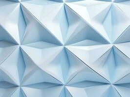Beautiful futuristic Geometric background textured intricate 3D wall in light blue and white tones generative ai photo