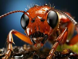 Close-up highly detailed MACRO shot of the ant generative ai photo