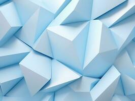 Beautiful futuristic Geometric background textured intricate 3D wall in light blue and white tones generative ai photo