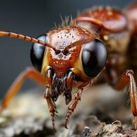 Close-up highly detailed MACRO shot of the ant generative ai photo