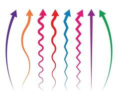 Different colorful arrows set vector illustrations.