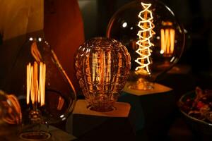 Edison lamp of various kinds, circle, sphere, man photo