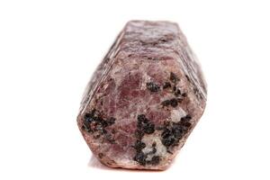 Macro mineral stone Ruby in the breed a white background photo