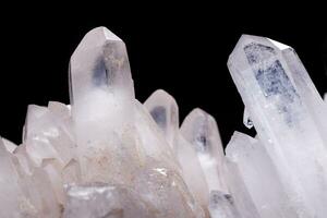 Macro Mineral Stone Rhinestone in Crystals on a Black Background photo