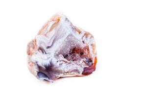 Macro mineral stone agate bud on white background photo