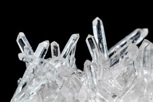 Macro Mineral Stone Rhinestone in Crystals on a Black Background photo