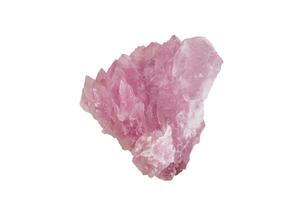 Macro mineral stone Rose quartz on white background photo