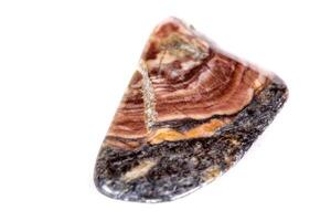 Macro mineral stone jasper on a white background photo