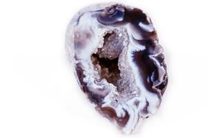 Macro mineral stone agate bud on white background photo