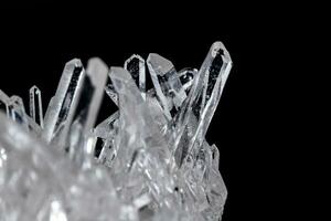 Macro Mineral Stone Rhinestone in Crystals on a Black Background photo