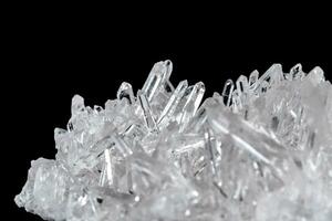 Macro Mineral Stone Rhinestone in Crystals on a Black Background photo