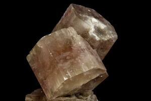 Macro mineral stone Aragonite on a black background photo