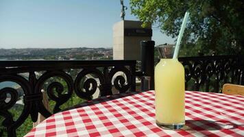 glass of orange juice outdoor video