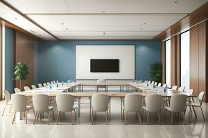 Conference and meeting room 3D Rendering, Generate Ai photo