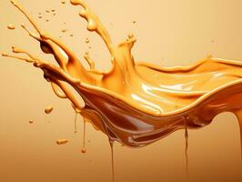 Caramel splash generative ai photo