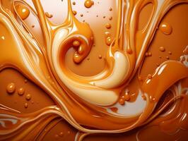 Caramel splash generative ai photo