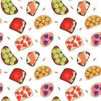 Vector pattern with different toasts