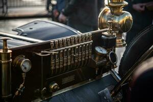 Vintage Cars from the 1900's parked up on a historic show of classic cars London to Brighton, East Sussex, UK. photo