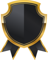 noir or luxe bouclier badge png