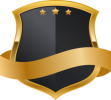 Black gold luxury shield badge png